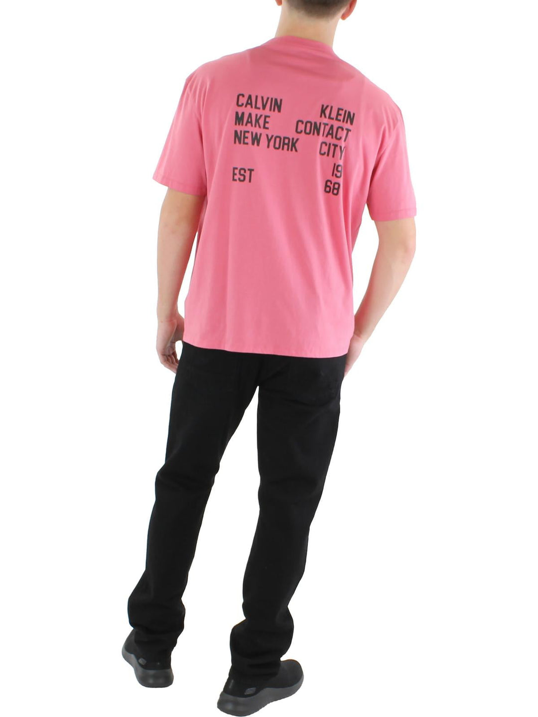 Calvin Klein Men's Graphic Crewneck Graphic T-Shirt Pink Size Small