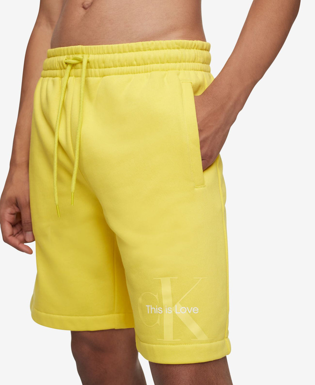 Calvin Klein Men's Logo Shorts Yellow Size Large