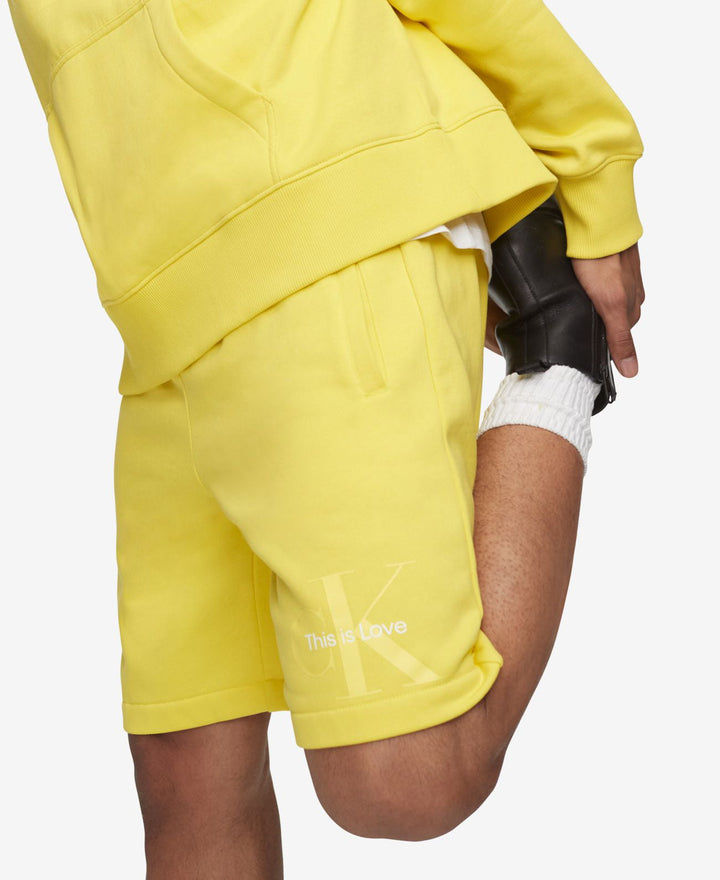 Calvin Klein Men's Logo Shorts Yellow Size Large