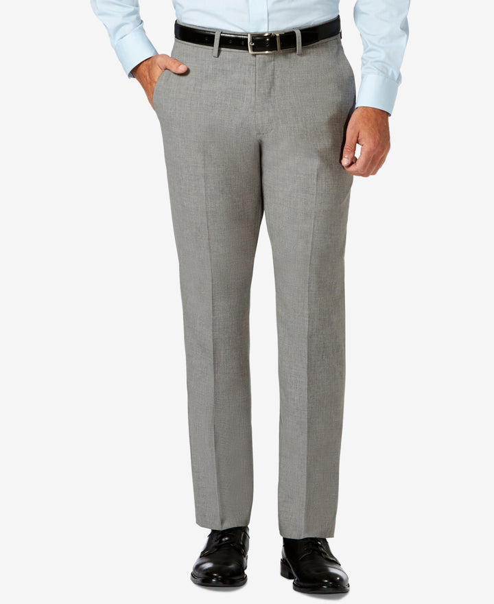 Haggar Men's Slim Fit 4 Way Stretch Flat Front Dress Pants Gray Size 32X32