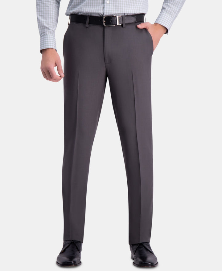 Haggar Men's Premium Comfort Slim Fit Performance Stretch Flat Front Dress Pants Gray Size 34X30