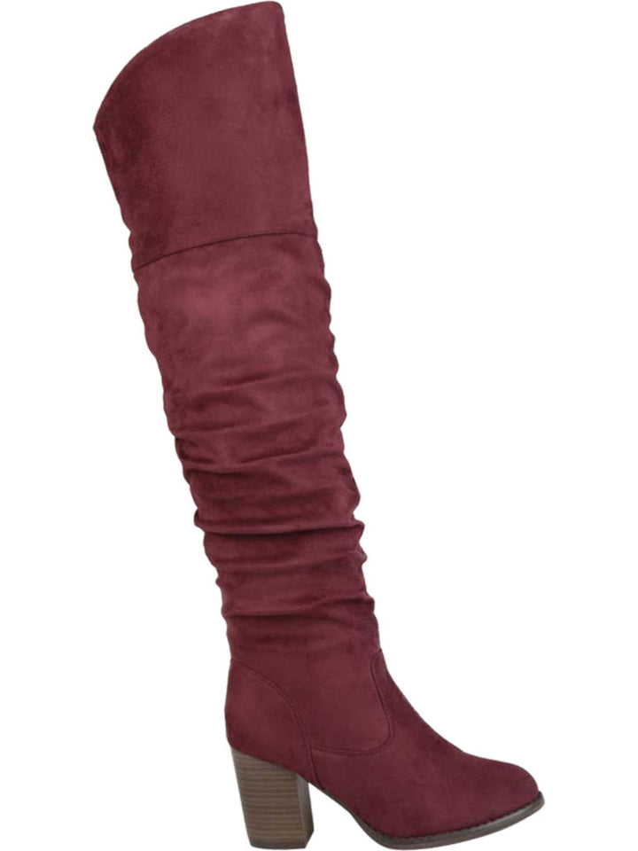 Journee Collection Women's Kaison Wide Calf Boots Red Size 8M