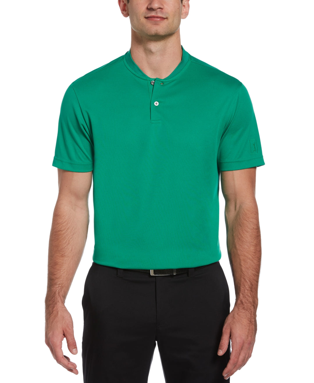 PGA Tour Men's Edge Collar Polo Shirt Green Size Small