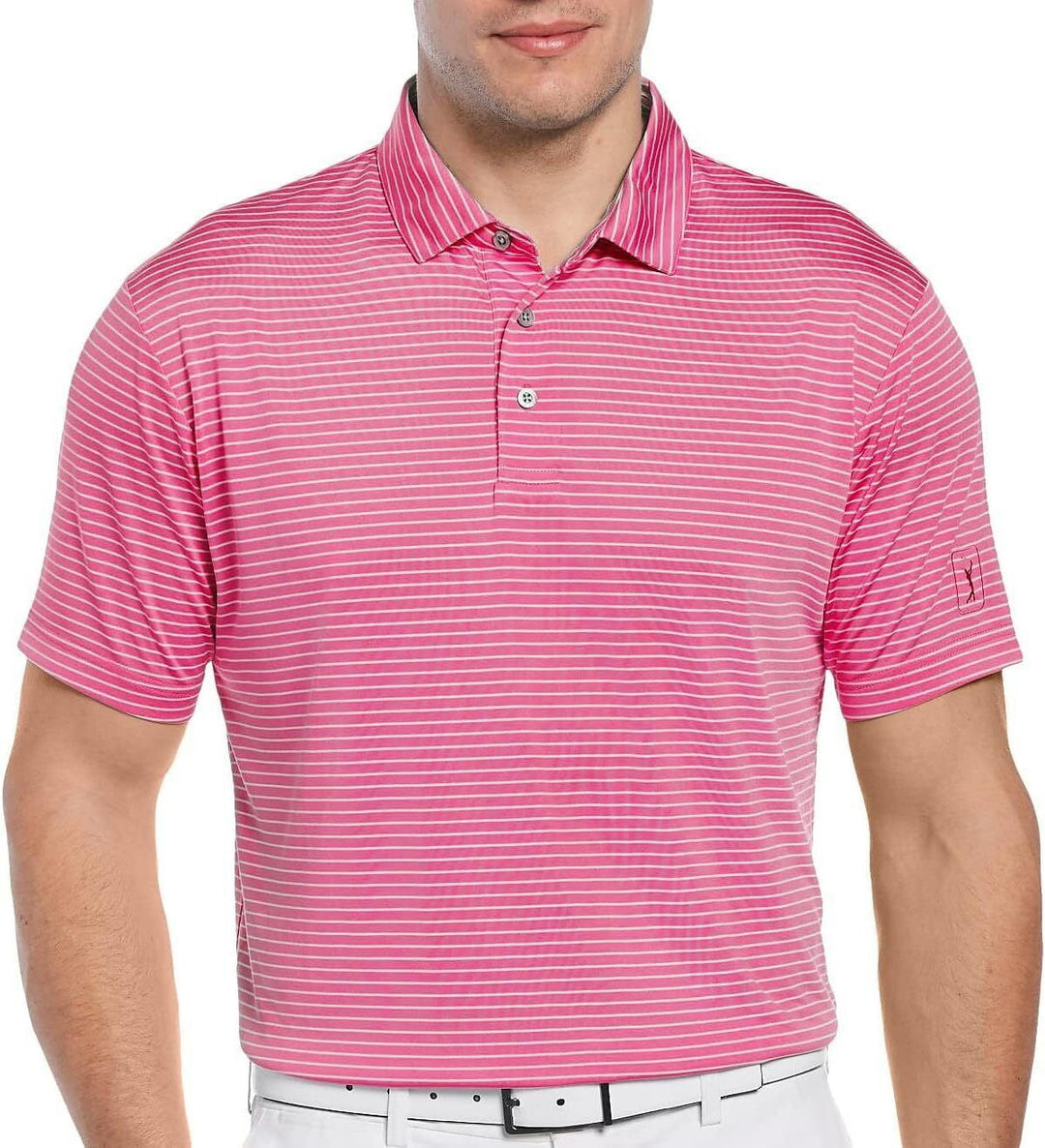 PGA TOUR Men's Short Sleeve Polo Shirt Pink Size Medium