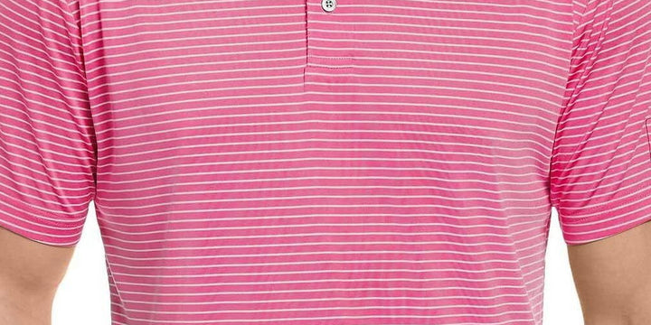 PGA TOUR Men's Short Sleeve Polo Shirt Pink Size Medium