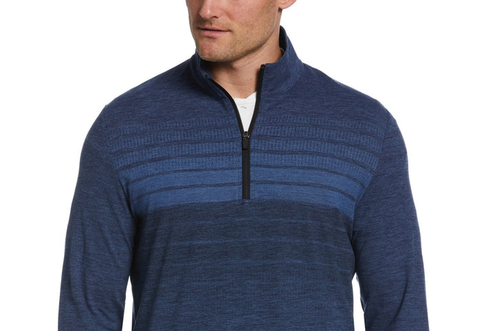 PGA Tour Men's Water Repellent 1/4-Zip Lightweight Golf Sweater Blue Size X-Large