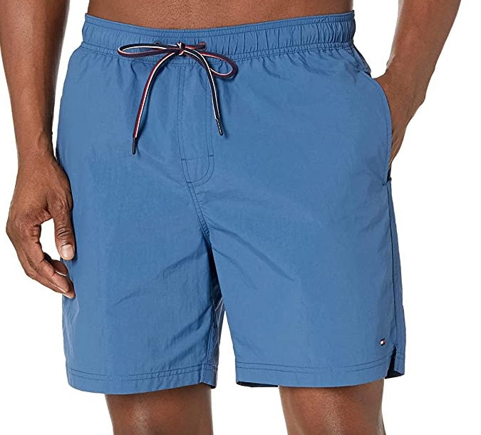 Tommy Hilfiger Men's Solid Swim Trunks Blue Size XX-Large
