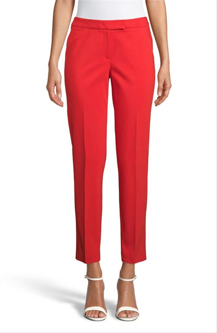 Anne Klein Women's Cotton Blend Double Weave Pant Red Size 14