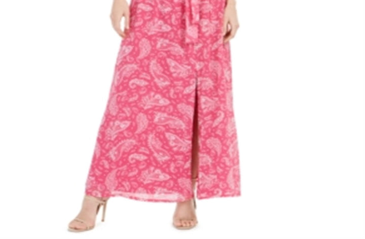 INC International Concepts Women's Off The Shoulder Paisley Print Maxi Dress Pink Size 6