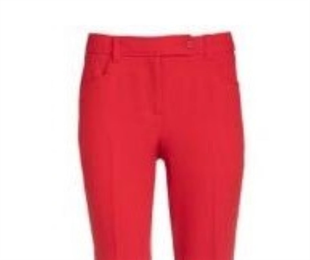 Anne Klein Women's Misses Twill Straight Leg Pant Red Size 10