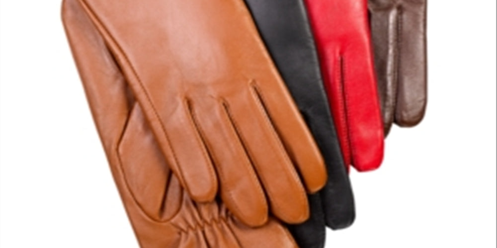 Charter Club Women's Faux Lined Leather Gloves Brown Size Regular