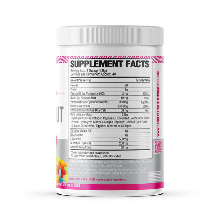 D2Fit (By Jessica Bass) Women’s Pre Workout Multi Collagen (2.5g) + Biotin (150mcg) - Supports Healthy Hair, Skin & Nails, Supports Increased Energy, Focus & Endurance