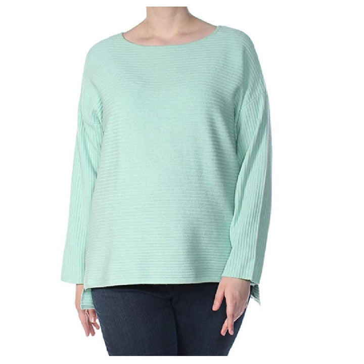Style & Co Women's Ribbed Boatneck Pullover Sweater Mint Size Extra Large