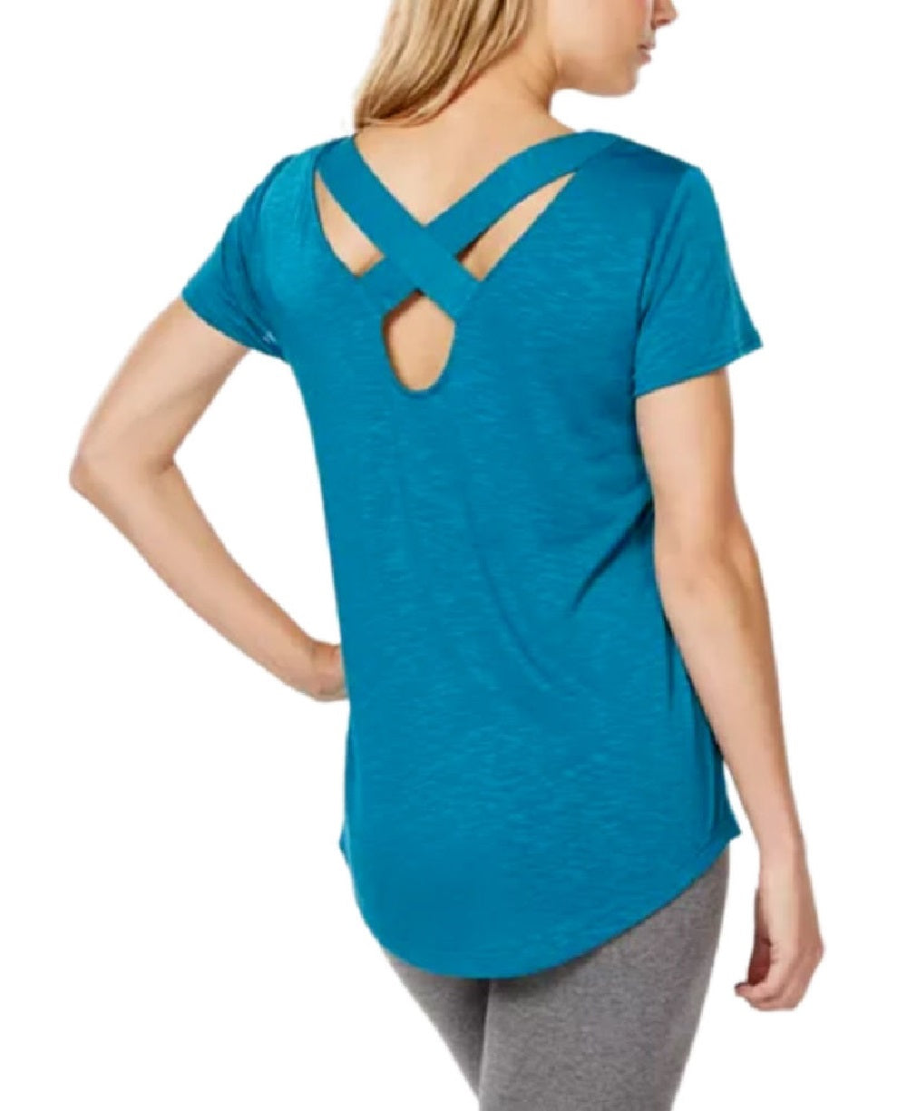 Ideology Women's Cross Back T-Shirt Turquois