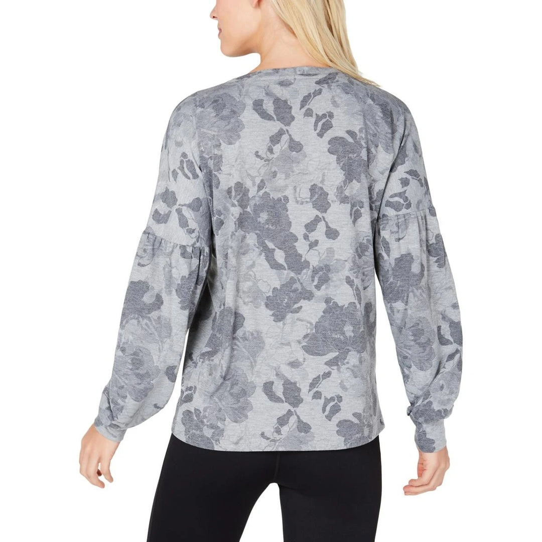 Ideology Women's Floral-Print Sweatshirt Grey