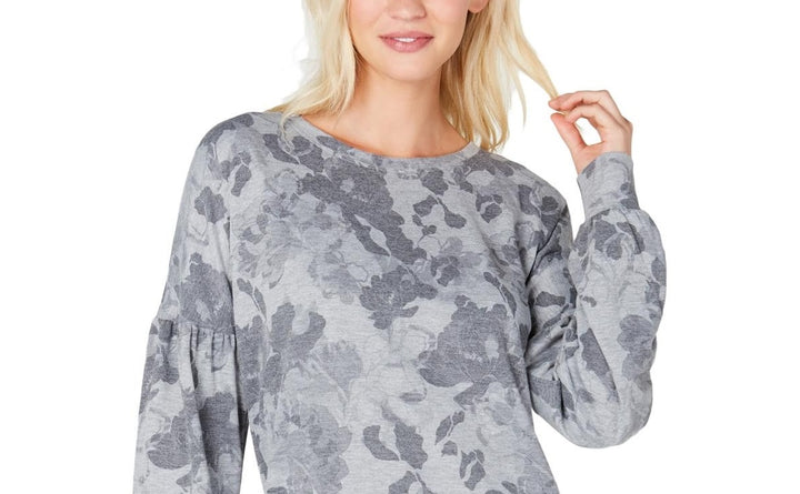 Ideology Women's Floral-Print Sweatshirt Grey