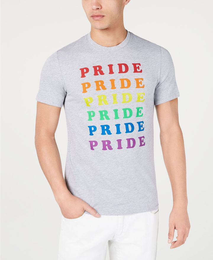 INC International Concepts Men's Rainbow Pride Graphic T-Shirt Grey Size Small