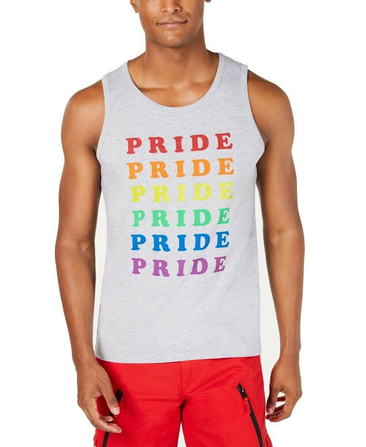 INC International Concepts Men's Rainbow Pride Graphic Tank Gray Size Large