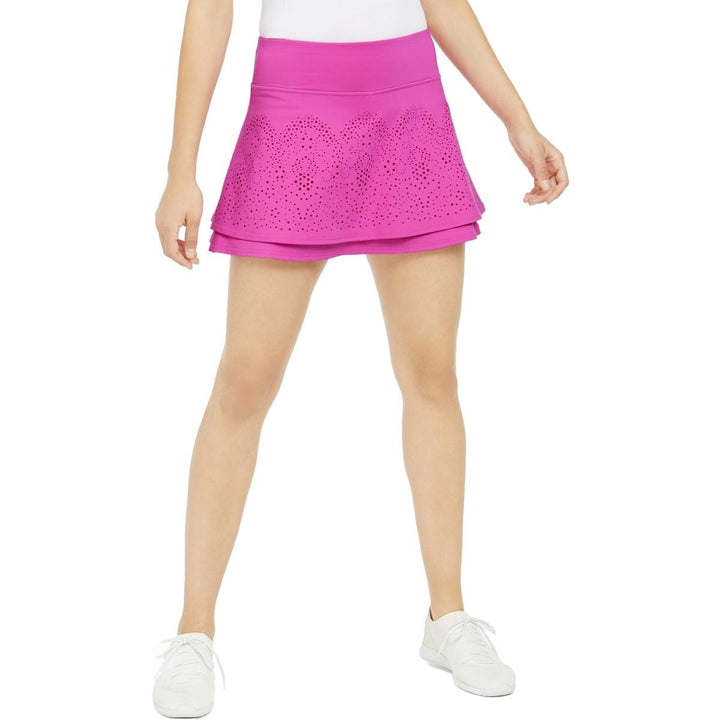 Ideology Women's Perforated Tiered Skort Pink Size Extra Small