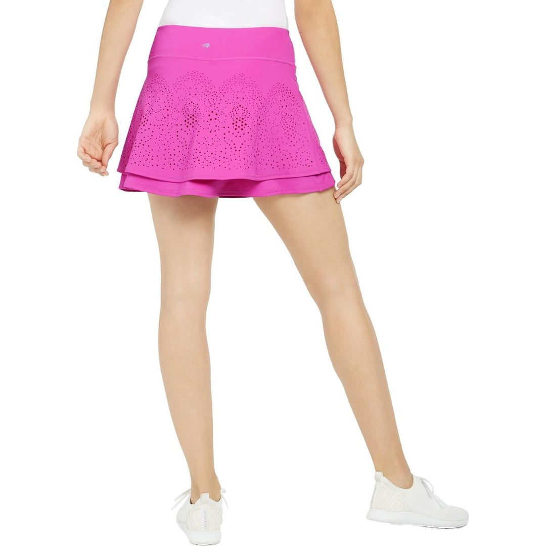 Ideology Women's Perforated Tiered Skort Pink Size Extra Small