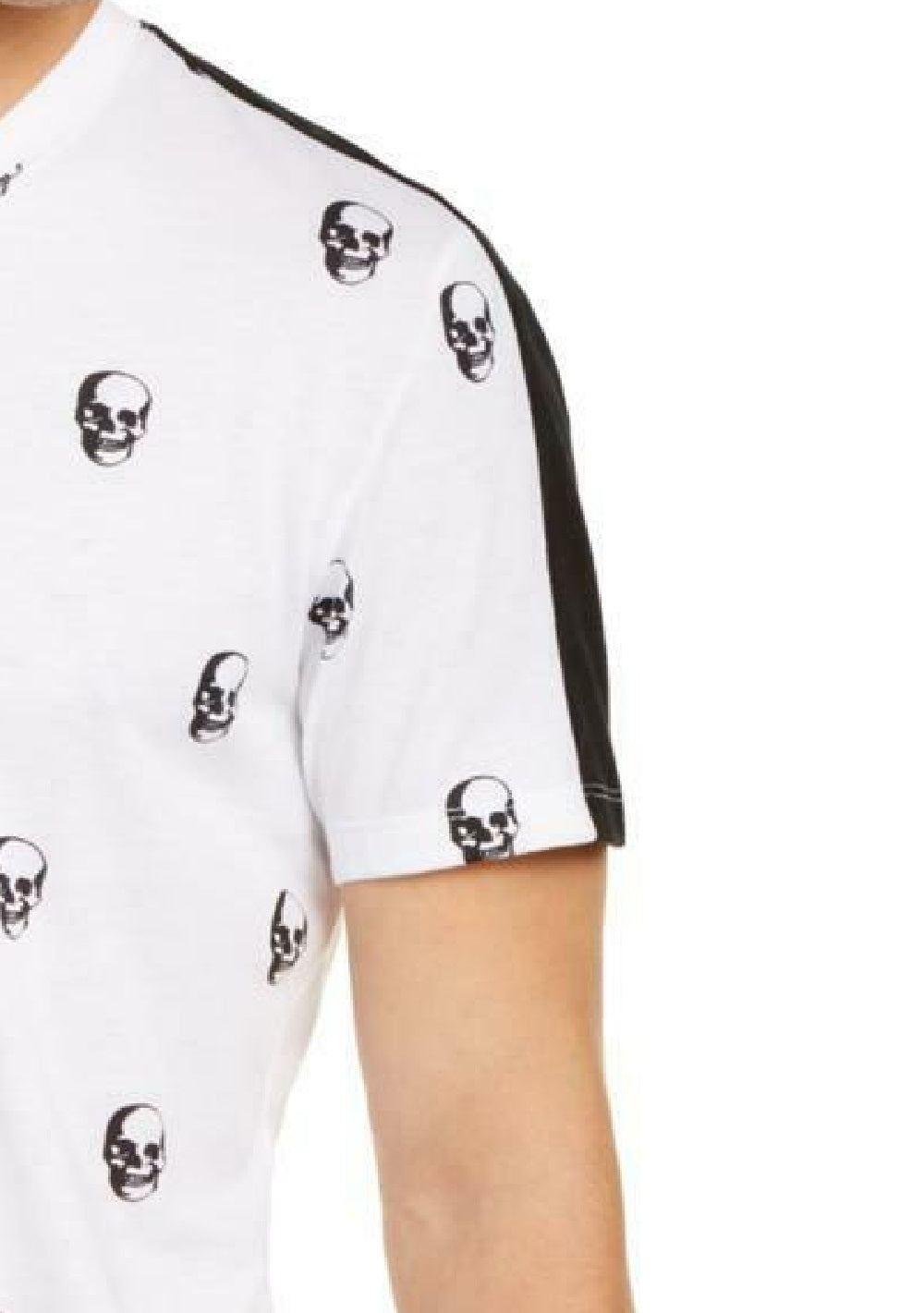 INC International Concepts Men's Skull Graphic V-Neck T-Shirt White Size Large