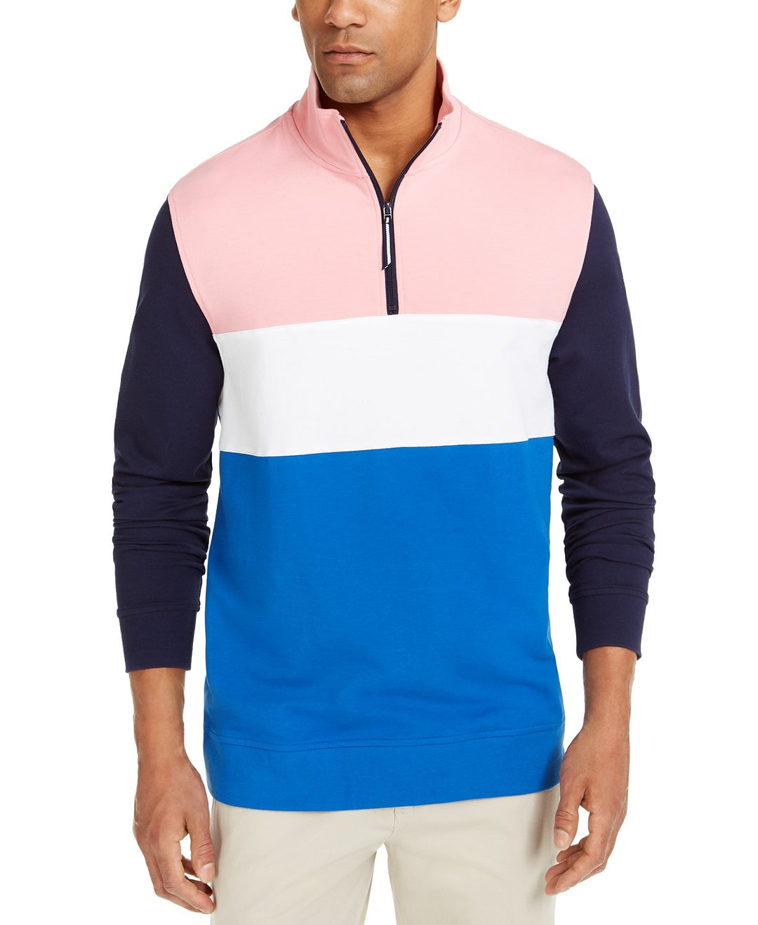Club Room Men's Regular-Fit Colorblocked 1/4-Zip Sweatshirt Size 2 Extra Large
