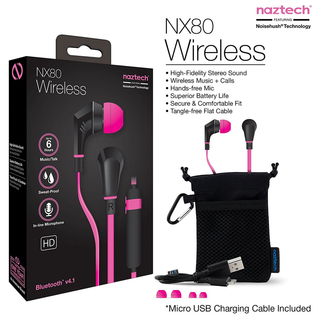 Naztech NX80 Wireless Bluetooth Headset for Universal/Smart Phones/Computer