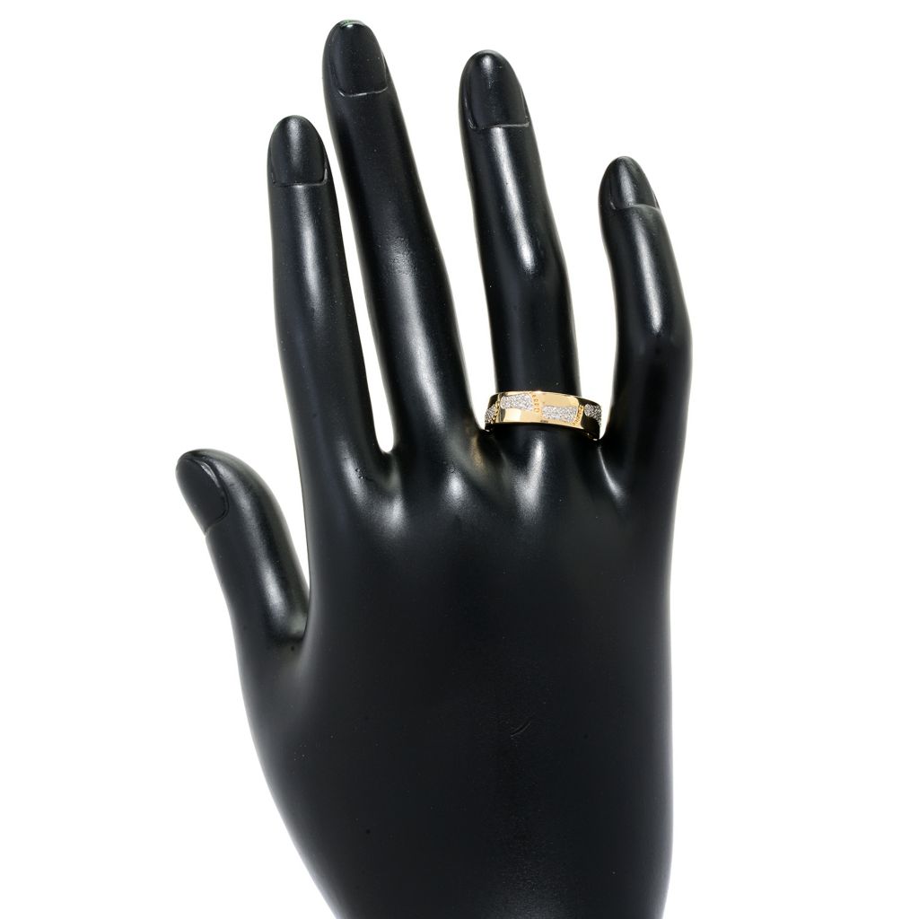 Beverly Hills Elegance 14K Gold 0.37ctw Diamond Footprints Inscribed Ring