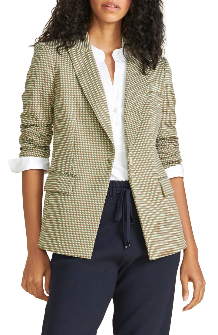 Women's Veronica Beard Zeni Check Blazer, Size 4 - Green