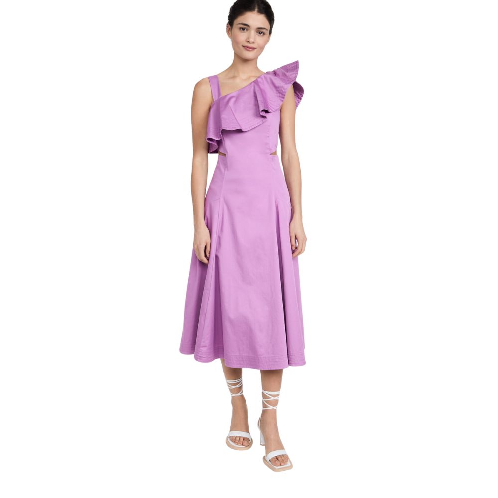 Veronica Beard Women s Orchid Beilla Ruffled-Sleeve Midi-Dress  2