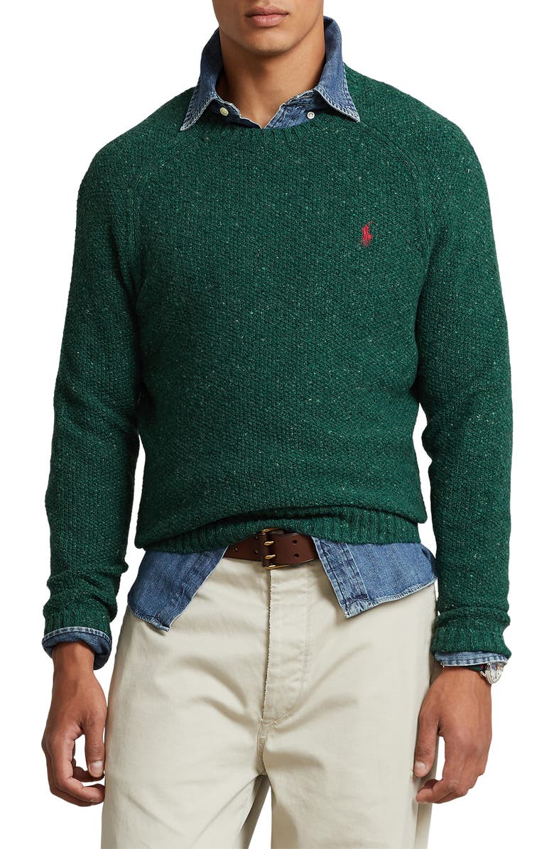 Ralph Lauren Men's Donegal Wool Blend Crewneck Sweater Green Size X-Large