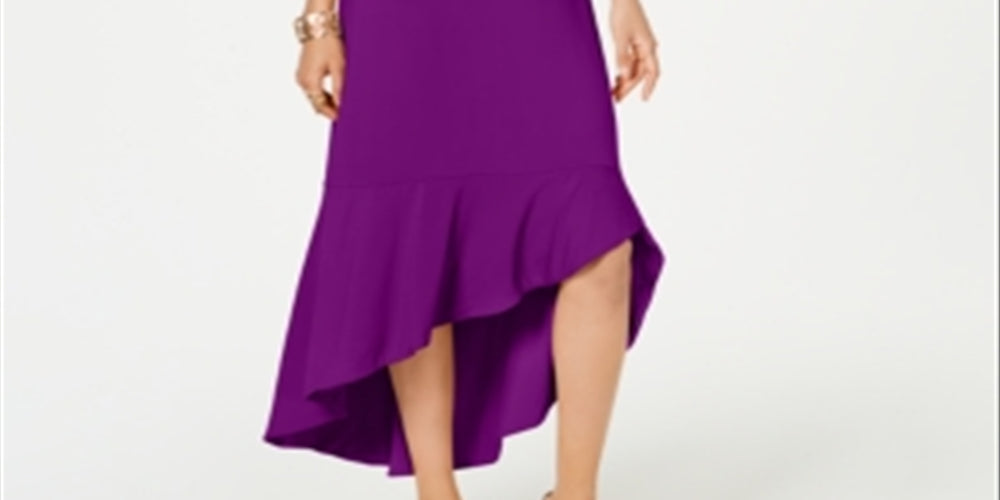 Thalia Sodi Women's Flounce Hem Maxi Dress Purple Size Large