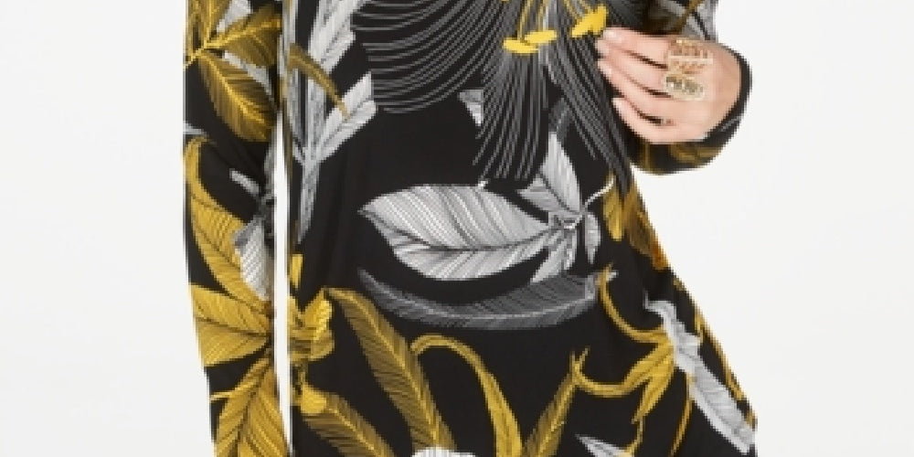 Thalia Sodi Women's Cold Shoulder Keyhole Top Black
