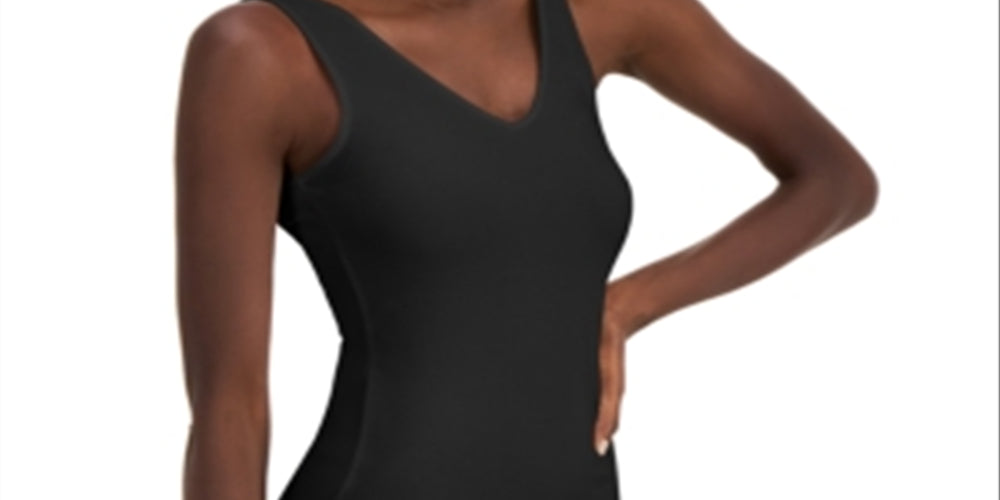 Palette Women's V Neck Bodysuit Black Size Medium