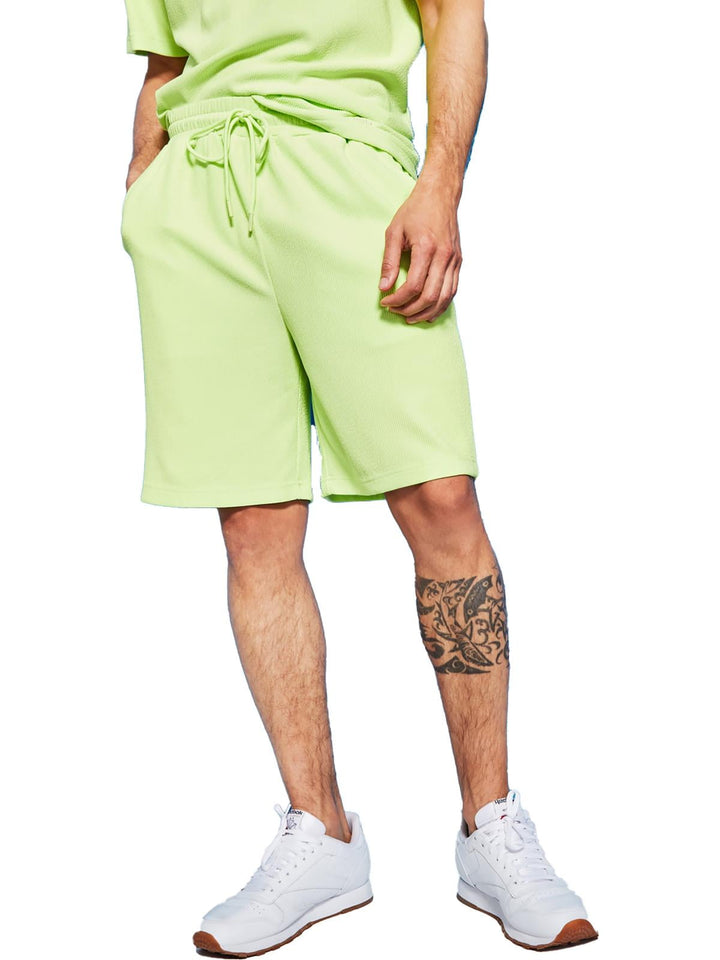 Royalty by Maluma Men's Relax Fit Textured Ottoman Stripe Shorts Green Size XX-Large