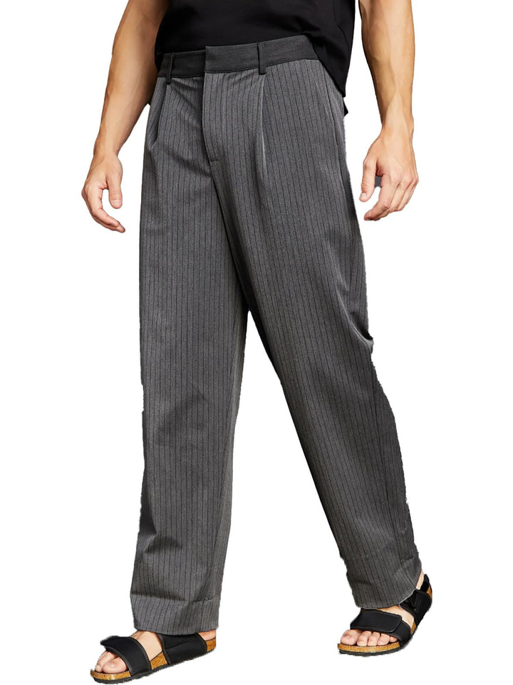 Royalty By Maluma Mens Pinstripe Pleat Front Trouser Pants Gray Size 24