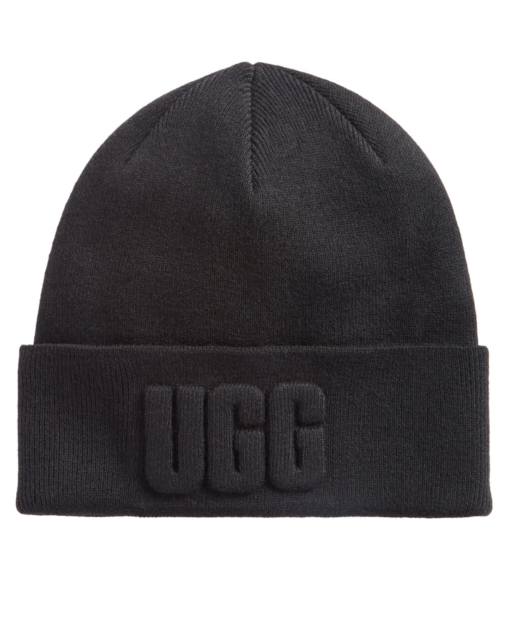UGG Men's 3D Logo Cuff Beanie Black Size Regular