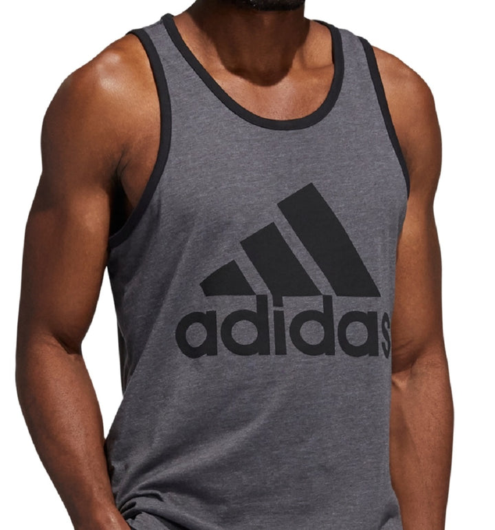 adidas Men's Logo Tank Gray Size Small