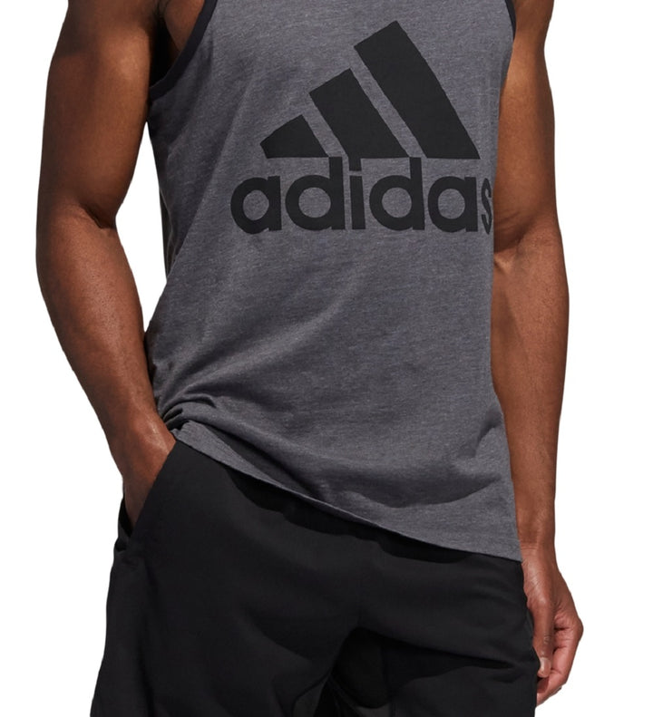 adidas Men's Logo Tank Gray Size Small