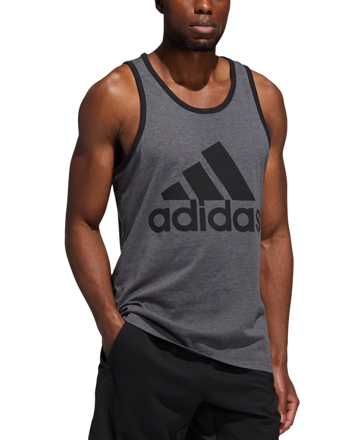 adidas Men's Logo Tank Gray Size Small