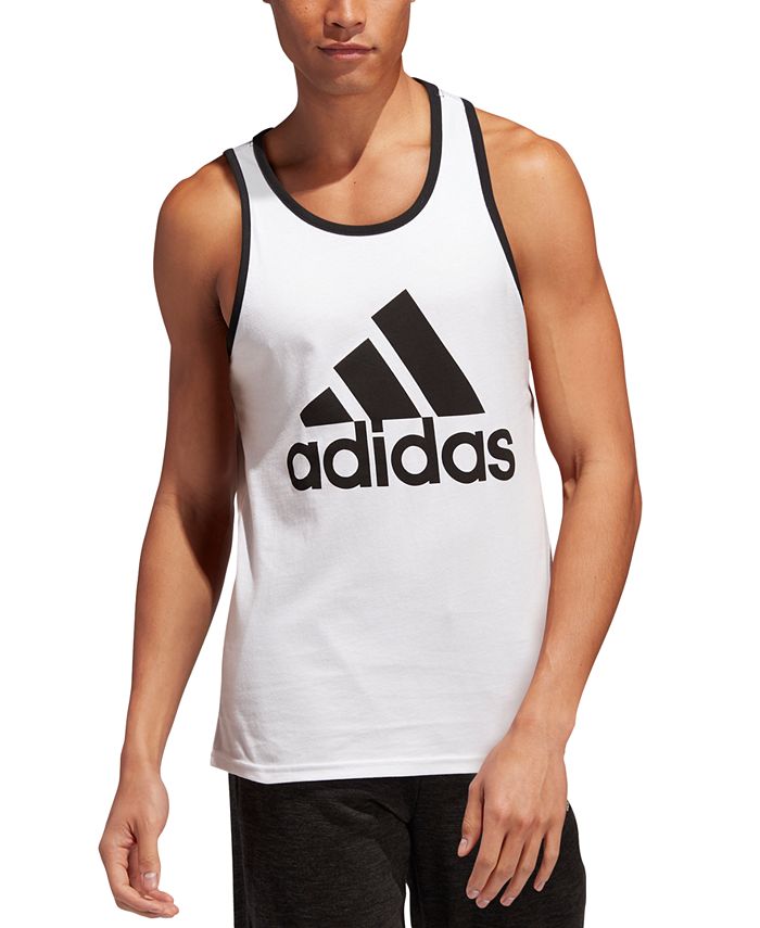 adidas Men's Logo Tank White Size Large