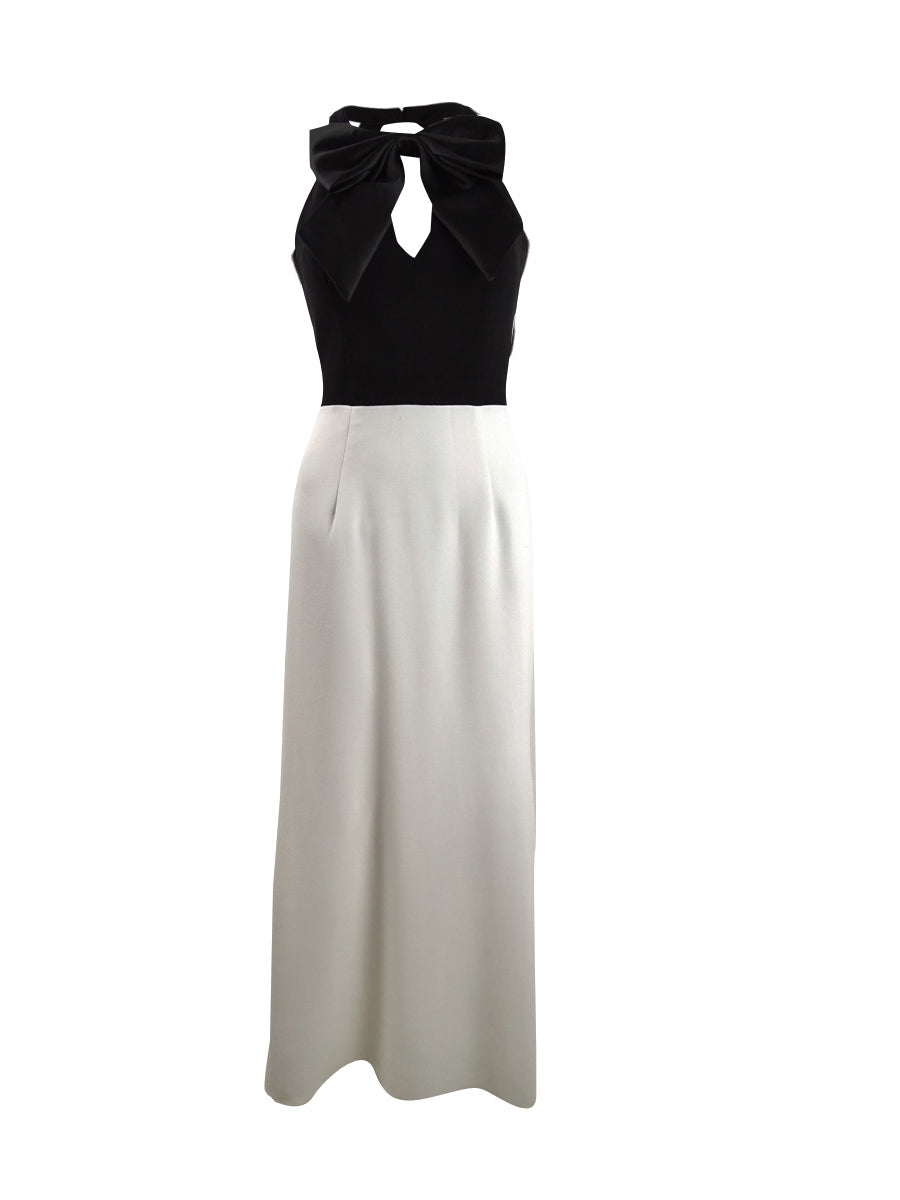 XSCAPE Women's Bow Top Gown White Size 10 Petite