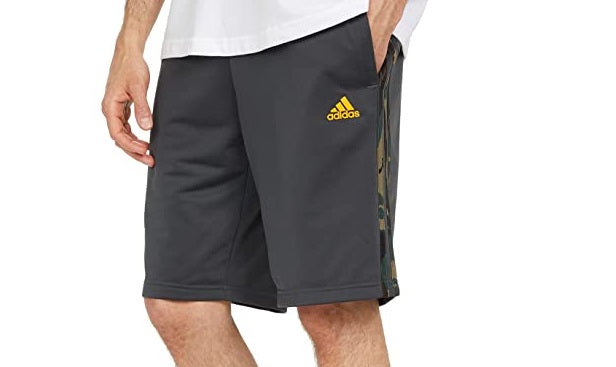 adidas Men's 3 Stripes Camo Tricot Shorts Gray
