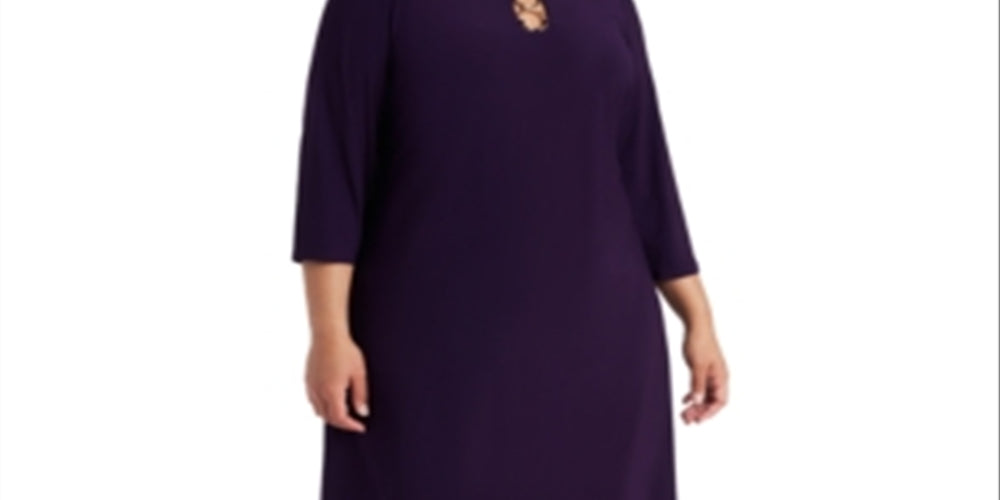 MSK Women's Three Ring Dress Purple Size 3X