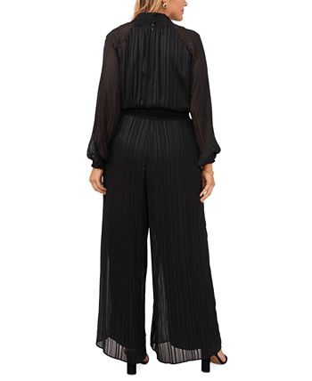 MSK Women's Smocked Waist Jumpsuit Black Size 1X