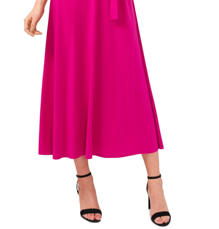 MSK Women's V Neck Midi Dress Pink Size X-Large