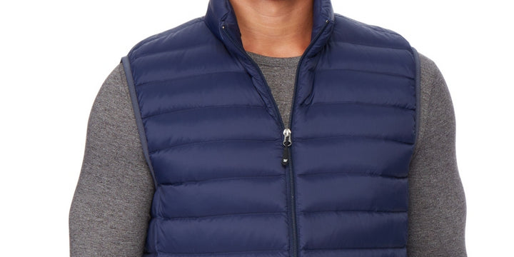 32 Degrees Men's Lightweight Stand Collar Full Zip Vest Blue Size X-Large