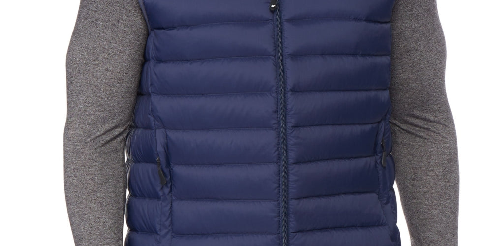 32 Degrees Men's Lightweight Stand Collar Full Zip Vest Blue Size X-Large