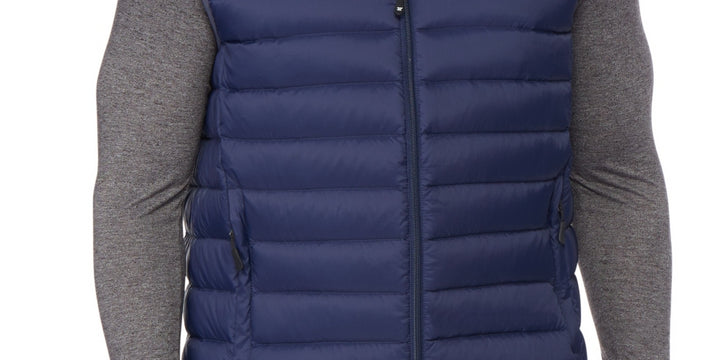 32 Degrees Men's Lightweight Stand Collar Full Zip Vest Blue Size X-Large