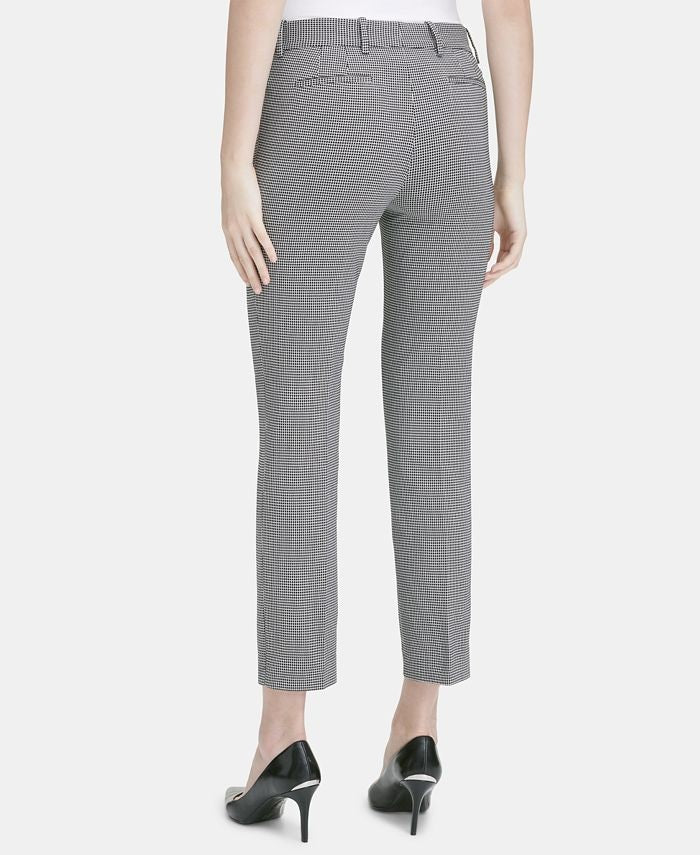 Calvin Klein Women's Square Print Ankle Pants Gray Size 6